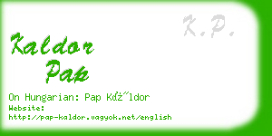 kaldor pap business card